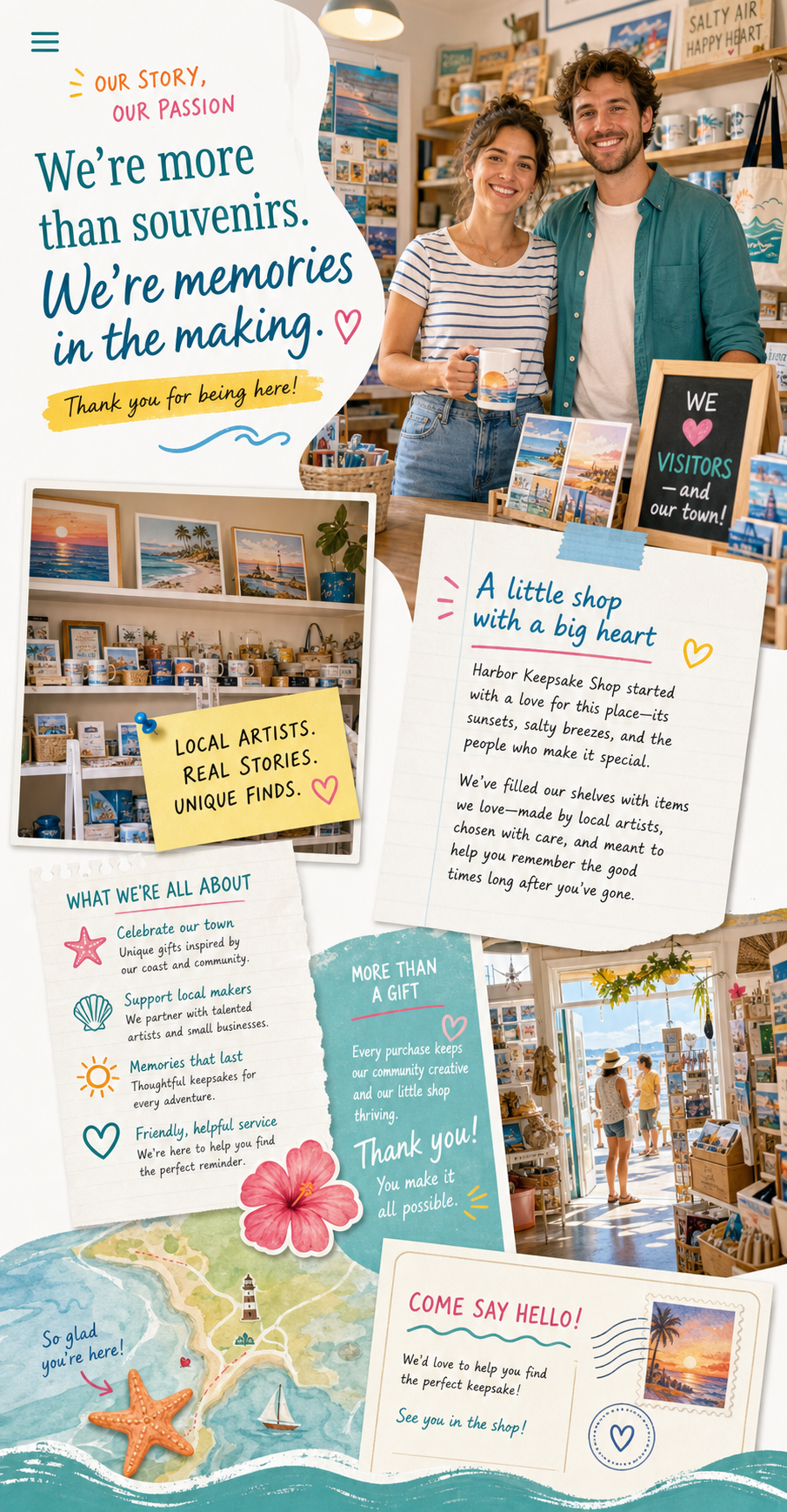 Harbor Keepsake Shop owners and shop story